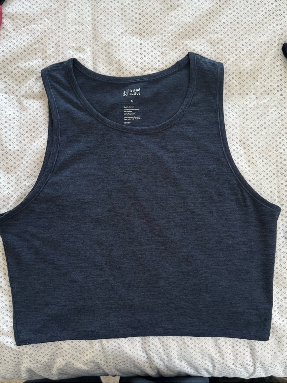 girlfriend collective Navy Cropped Tank